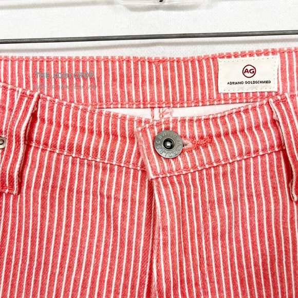 AG Adriano Goldschmied The Jodi Crop Jeans in Orange Striped Denim - Size 30 - Picture 6 of 7